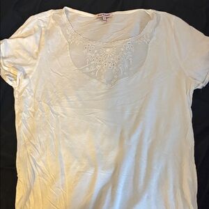 Juicy Couture Cream Lace Accent Tee